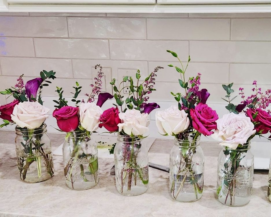 Jewel tone bud jars